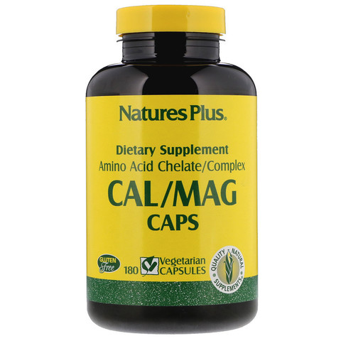 Nature's Plus, Кальций/магний в капсулах, 180 растительных капсул