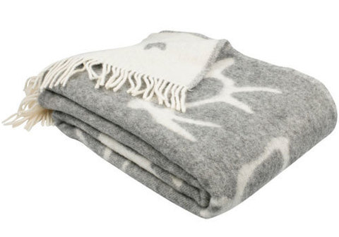 Шерстяное одеяло серое Saaga, 130х170см