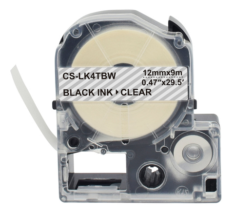 Картридж ленточный Cactus CS-LK4TBW черный для Epson LW300, LW400, LW700, LW600P, LW1000P, K400, Z700, Z900