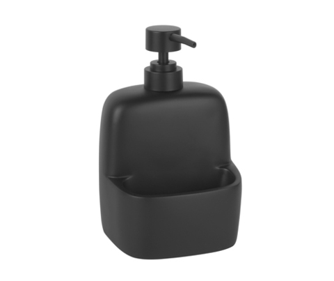 WasserKRAFT K-8499BLACK Дозатор с емкостью для губки