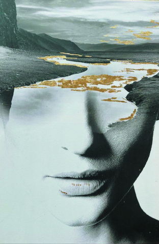 Картина на натуральном холсте 70х100см Garda Decor Mystique-3 с золотой поталью