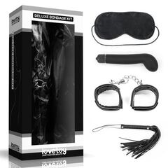 БДСМ-набор Deluxe Bondage Kit: маска, вибратор, наручники, плётка - 