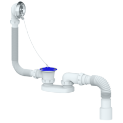 Сифон UNICORN для ванны и глубок. поддона., круглый перелив, гофра Ø40хØ40/50 400мм S12