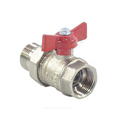 Кран шаровой латунь никель Крепыш 332 аналог 11б27п1 Ду 20 Ру16 ВР/"американка" полнопроходной бабочка ГАЛЛОП 103231