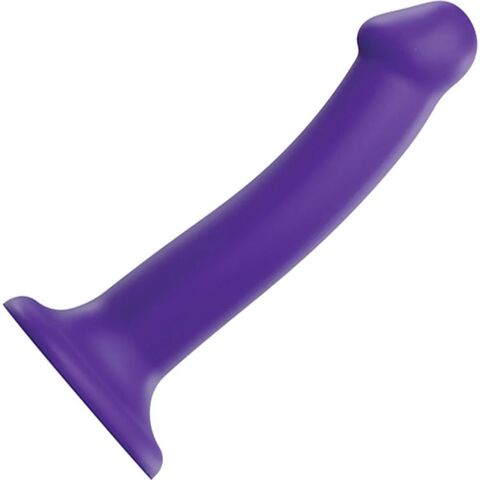 Фиолетовый фаллоимитатор-насадка Strap-On-Me Dildo Dual Density size M - 18 см.