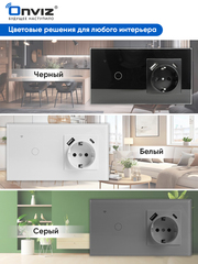 Умный сенсорный выключатель с розеткой Wi-Fi, USB, Type-C