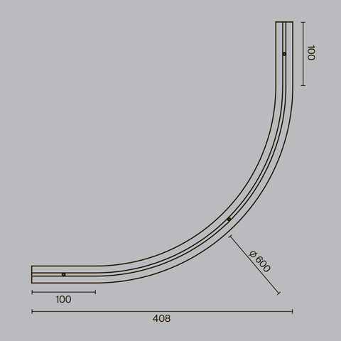 Коннектор радиусный D600 встраиваемый под ГКЛ 9,5мм Maytoni Levity TRA184-R600-12B