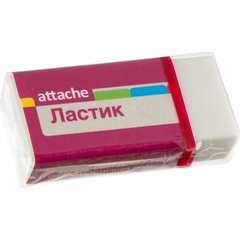 Ластик Attaсhe  40х19х10мм синт.каучук, картонный держатель белый Россия