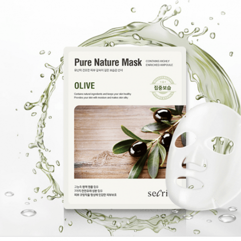 Anskin Secriss Pure Nature Mask Pack Olive Маска для лица тканевая с экстрактом оливы