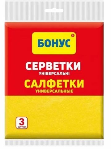 Салфетка БОНУС вискоза 3 шт