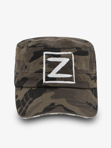 Солдатская кепка «Zа Русь!» чёрно-серый камуфляж