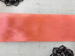 Лента атласная, ш. 5 см, оранжевый неон