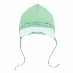 Шапочка утепленная из футера (светло-зеленый)