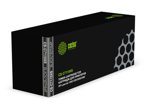 Картридж лазерный Cactus CS-C7115XS C7115X черный (3500стр.) для HP LJ 1200, 1220, 3300, 3380
