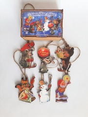 Украшения на елку "Новогодние чудеса", 6 штук в коробке (художник В.Зарубин) ёлочные игрушки