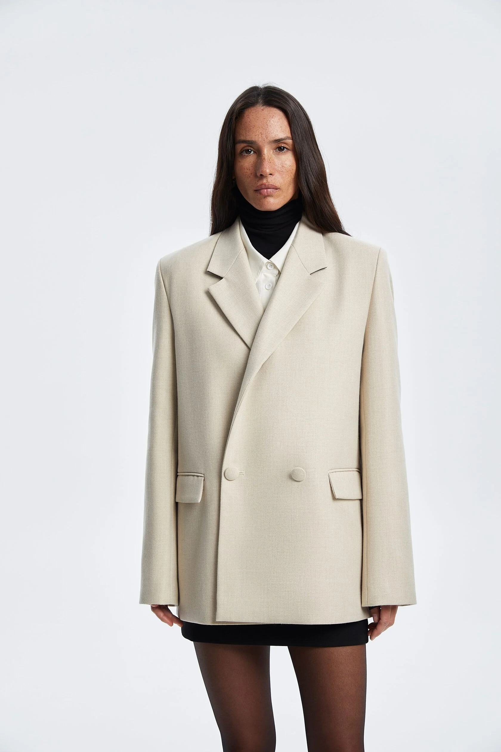 Жакет однобортный, Бежевый