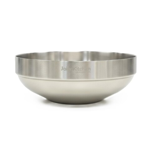Миска Jolly Kitchen, нержавеющая сталь, двойные стенки, матовая, 21 см