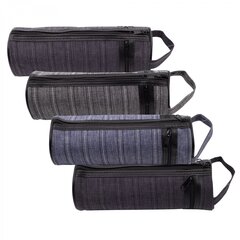 Пенал - тубус Alingar, ткань, 2 молнии, петля, 70 х 200 мм, "Джинс", ассорти (темно-серая джинсовая ткань)