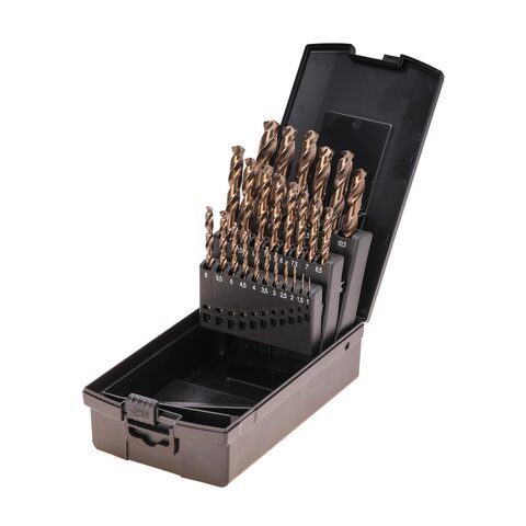 Набор сверл по металлу 1-13мм 25шт DIN338 HSSE-Co5 130° (пл. кейс) Terrax by Ruko A215215RO
