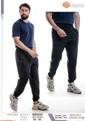 8653 Брюки мужские футер 3-х нитка черный (56-3XL)