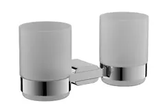 Стакан двойной стеклянный с держателем BELZ B90608, хром