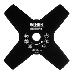 96366 Диск для триммера // 255х25,4х1,6 // 4 лезвия // Denzel