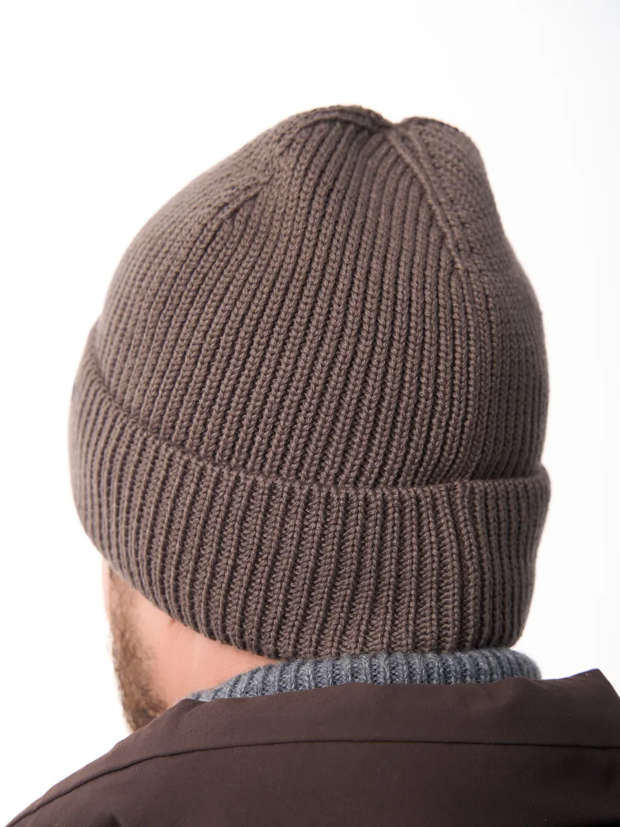 Шапка зимняя на флисе вязаная осень