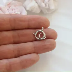 Замочек карабин круглый, 12 мм, родий, З058