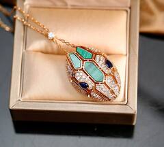 Колье с подвеской ЗМЕЯ качество VGOLD коллекция rose SERPENTI с перламутром