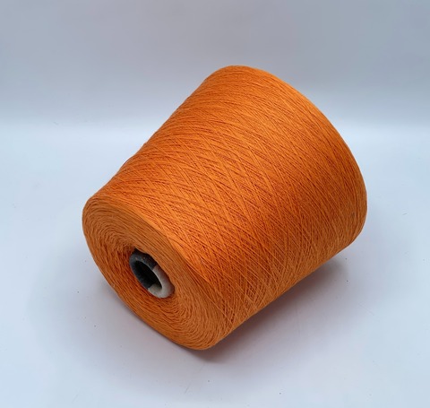 Бобинная пряжа,Cotton combed, 1693м. 100%Хлопок, Оранжевый(929), 39344