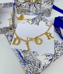 Колье цепочка DIOR с подвесками буквами