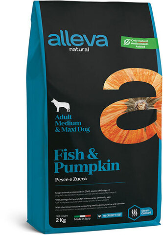 Alleva Natural Fish & Pumpkin Medium/Maxi, сухой (12 кг)