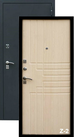 Входная металлическая дверь Z-2 (чёрный шёлк+клён шёлк)  Зевс из стали 1,5 мм с 2 замками
