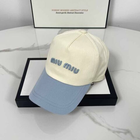 Бейсболка MiuMiu белоголубая
