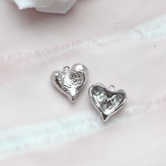 Подвеска Сердце 18 мм, родий, П808