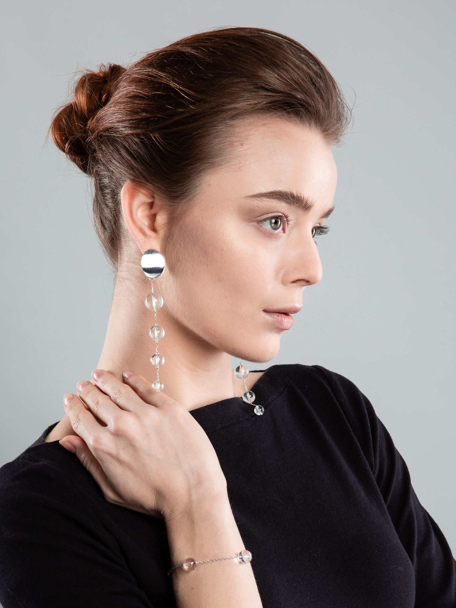 Серьги из горного хрусталя