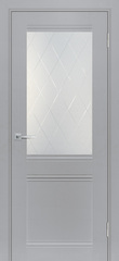 Дверь ТЕХНО-702 / Цвет Манхэттен / Сатинат, контурный полимер б-цв. рис. Ромб / Двери МАРИАМ
