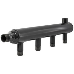 Коллектор распределительный стальной DN 50 PN 16 вход 20-20 7 выходов НР 3/4'' межосевое расстояние 100мм, выход под кран Маевского, PLP