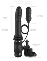 Черный автоматический вибромассажер с вибропулей Ultimate Silicone Thruster - 