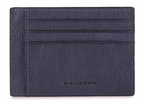 Чехол для кредитных карт Piquadro Black Square, синий, кожа натуральная (PP2762B3R/BLU4)