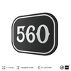 Номерок на дверь квартиры 560, для кабинета, офиса, шильдик 9 х 7 см, черный, Айдентика Технолоджи