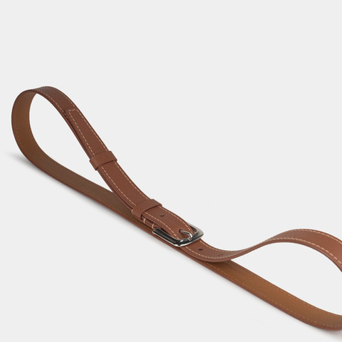 Женский ремень 20 мм из кожи сафьяно, цвета карамель