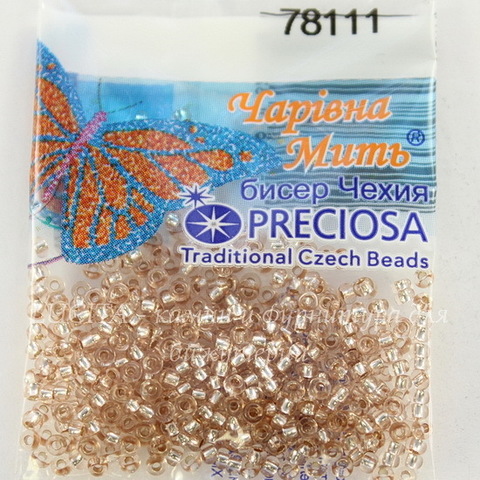 78111 Бисер 10/0 Preciosa Кристалл Соль-Гель светло-коричневый с серебряным центром