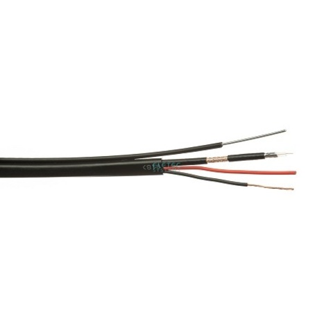 ВЧ кабель комбинированный ELETEC КВК-П-2Э 2x0.75 мм2 outdoor 75 Ом с тросом, 200 м