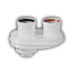 Адаптер дымохода конденсационный моноблочный переход с D60/100 на D80/80