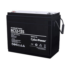 Аккумуляторная батарея CyberPower RC 12-135 / 12 В 135 Ач, напряжение 12В, емкость   (разряд 20ч) 138,9Ач, макс. разрядный ток (5 сек) 1340А, макс зарядный ток   40,5А, свинцово-кислотная (AGM), клемма М6, ДхШхВ 340х173х281мм., высота с   клеммами284