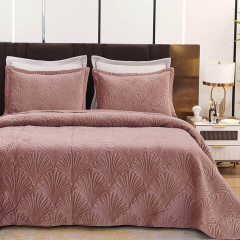 Покрывало 240x260 Sofi De MarkO Ариэль цвета чайной розы