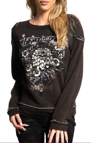 Affliction | Пуловер женский WILDFLOWER DAZE Brown AW22092I перед