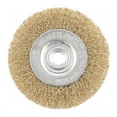 Щетка для УШМ 100мм М14 плоская латунированная витая проволока Matrix