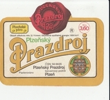 K15311 ЧССР Чехословакия Пивная этикетка PLZENSKY PRAZDROJ